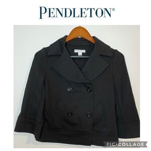Pendleton petite double breasted black blazer size 2P
